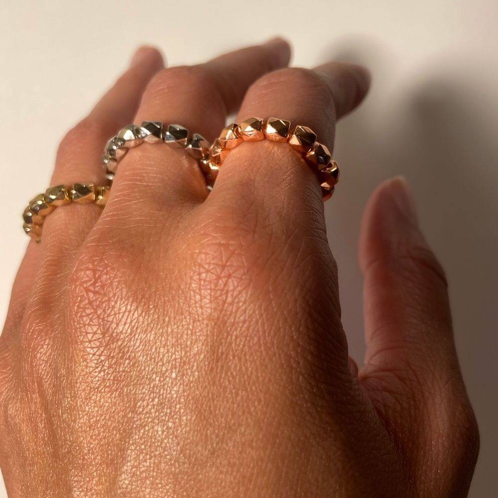 Handmade Rondelle Bead Beaded Ring Set - Picture 3 of 7